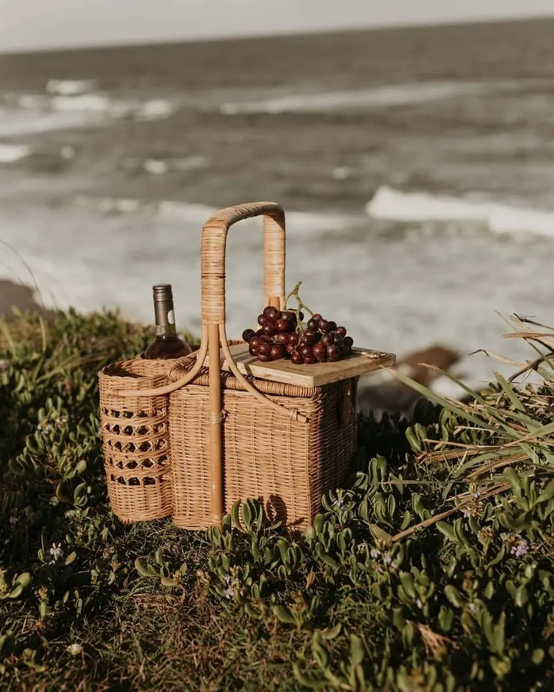 New Design Wicker Camping Baskets Rattan Luxury Picnic Hamper