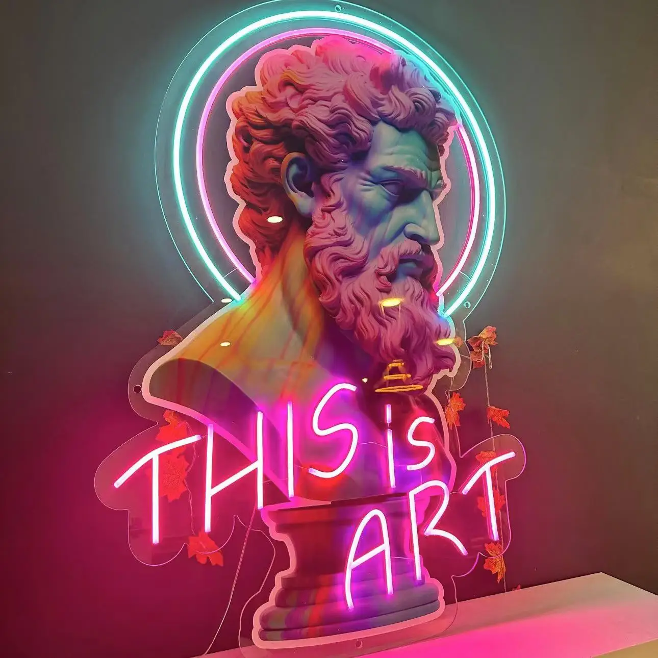 Custom Wall Mounted 3D Logo Led Neon Sign UV Print Acrylic LED Neon Lights for Store