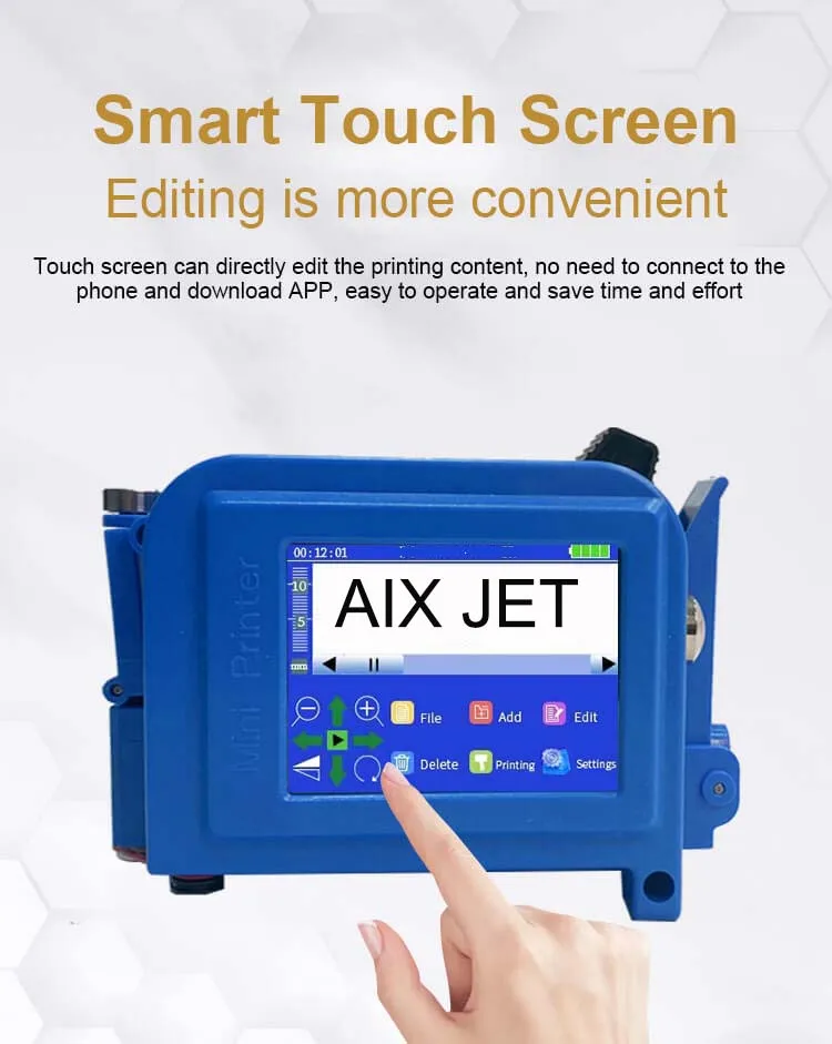 Aix Mini Thermal Inkjet Printer Portable Carton Expire Date Logo Printing Machine Hand Held