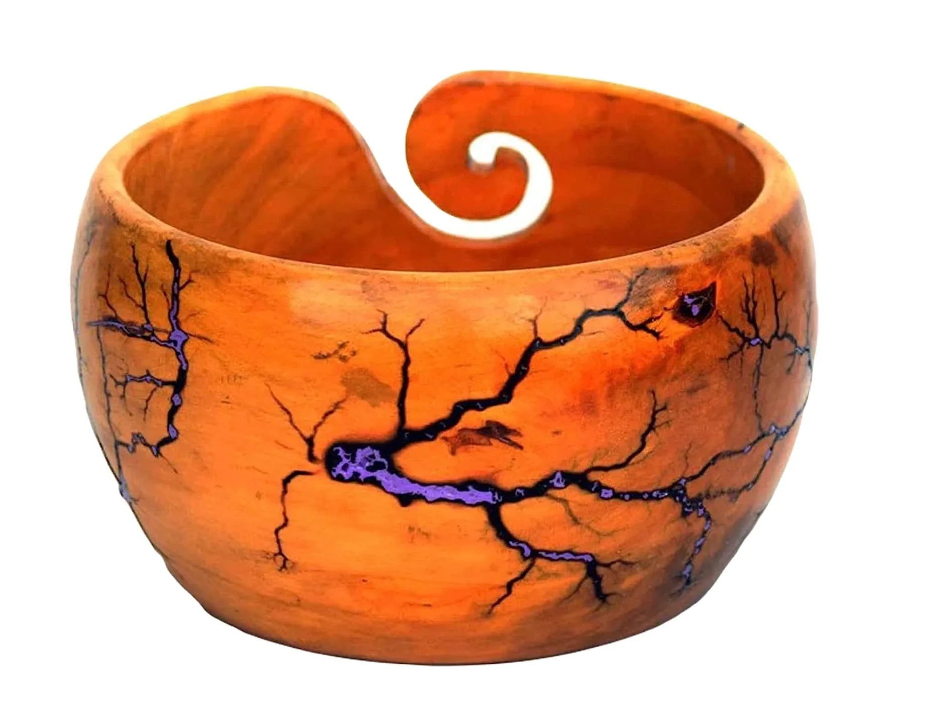 Wooden Elbond Yarn Purple Bowl Yarn Ball Storage Knitting And