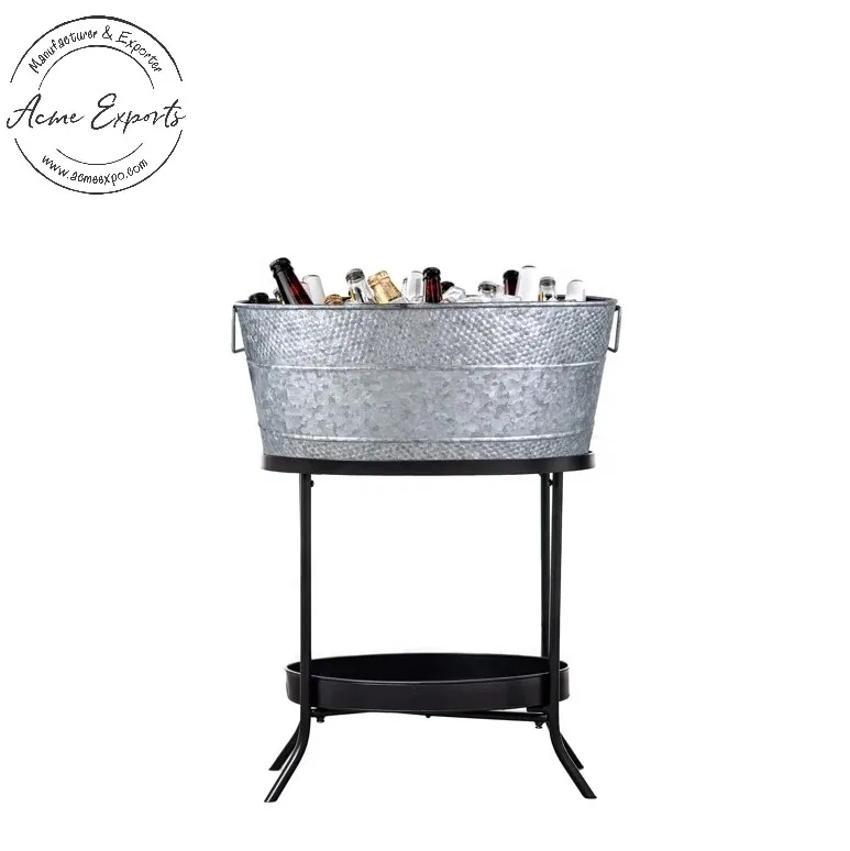 Luxury Quality Craftsman Large Rectangular Galvanized Iron Beverage Tub