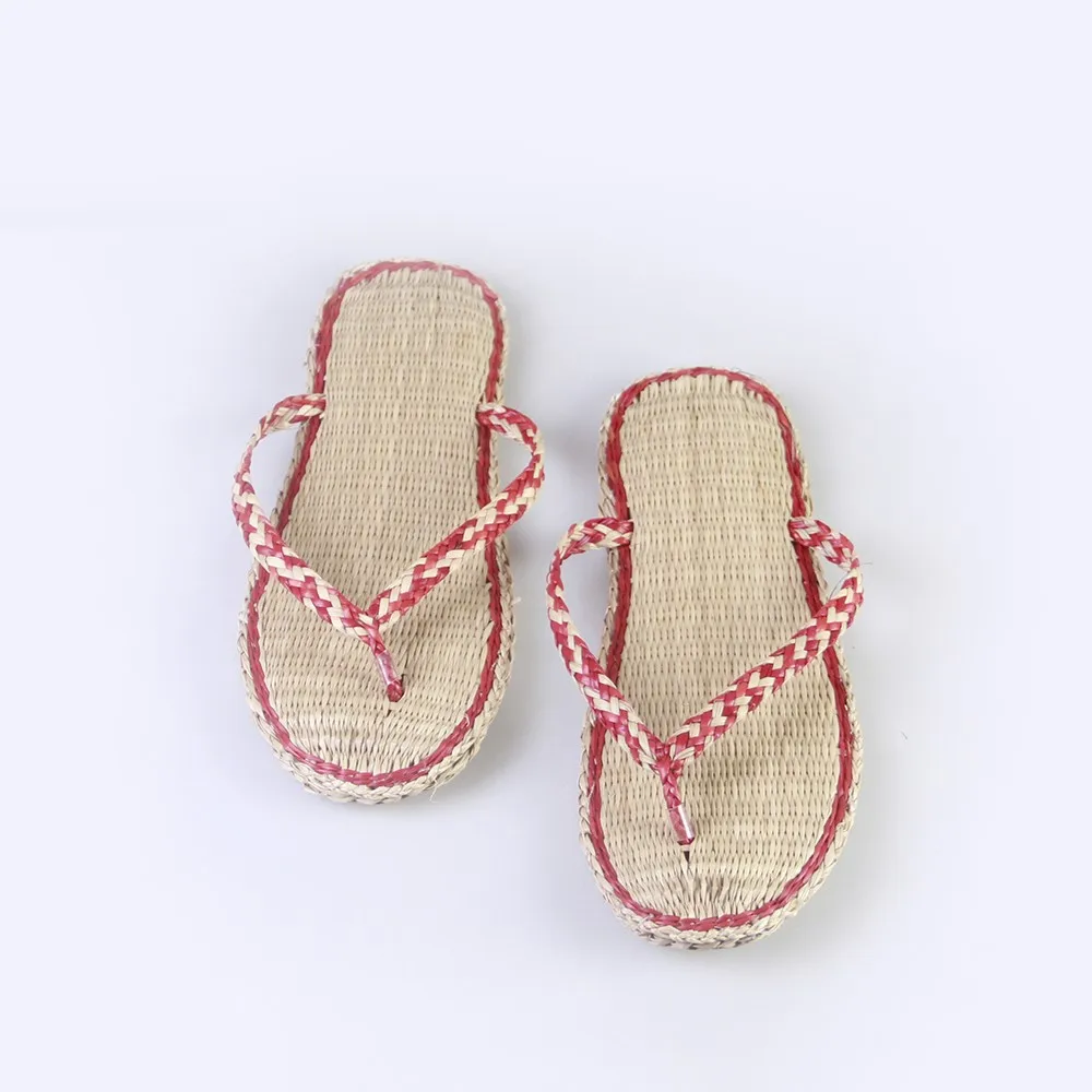 Hotel Shoe slippers Flip Flop for Women Hand Weaving Seagrass
