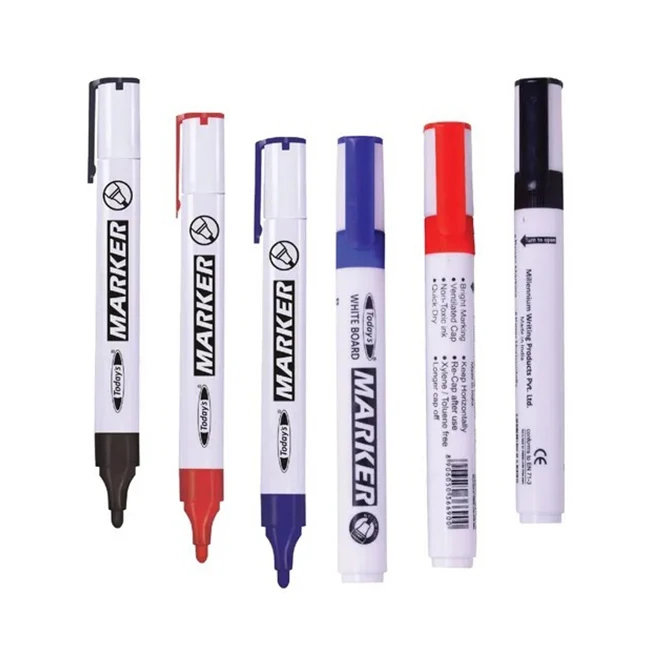 White Board Colour Marker Customized Polyester Tip Stylish Design White