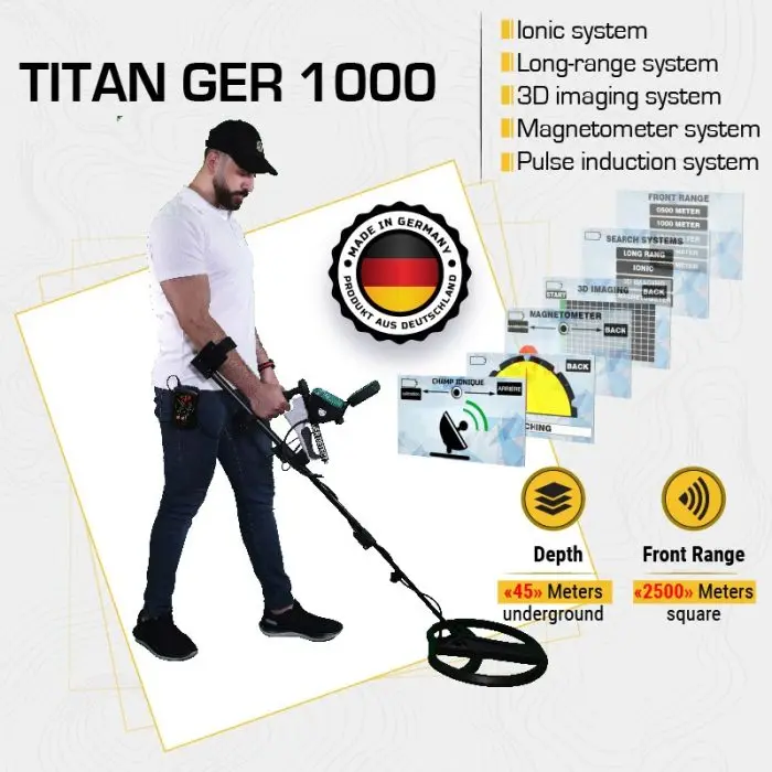 Ger Detect Titan 1000 Metal Detector 3d 5 Multi Systems Deep