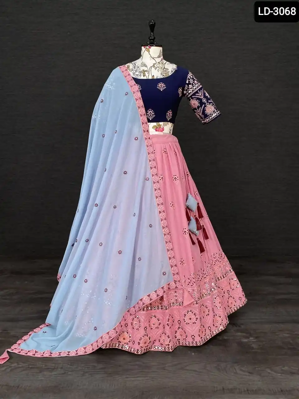 Heavy Designer Georgette Material Embellished with Sequence and Thread Embroidery Work White Color Lehenga Choli for Women Wear
