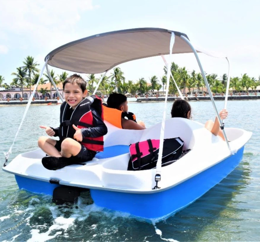 Оптовая продажа, оборудование для водных игр, лодка с педалью из стекловолокна на 4 человека, для продажи