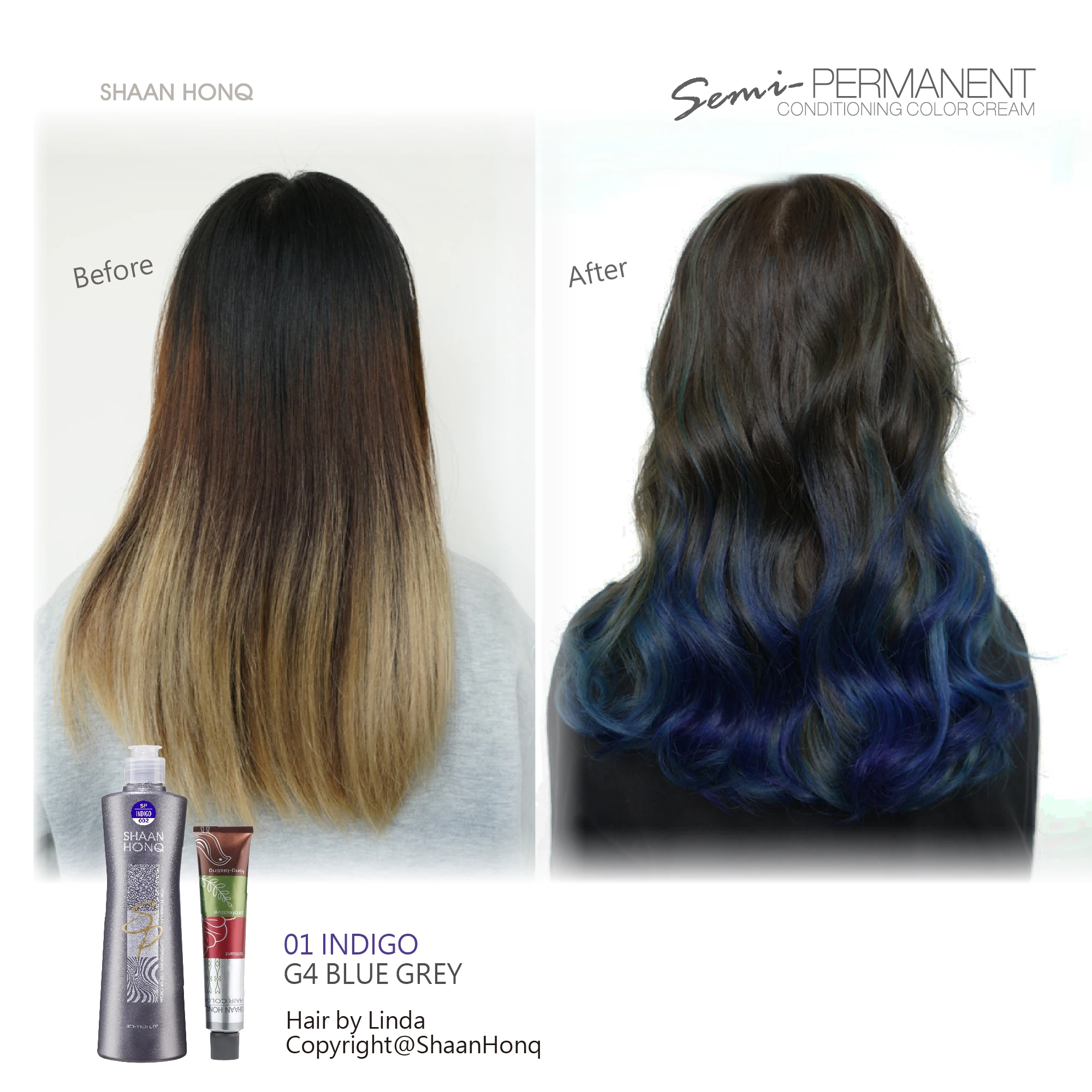 Полуперманентный Кондиционирующий цветной крем, травяной крем-краска для волос