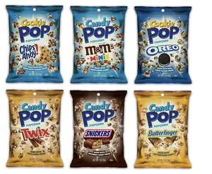 Candy Pop Cream Flavored Popcorn M&M Box Packaging Discount Price Ready