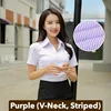 Morado (cuello abierto, rayas anchas)