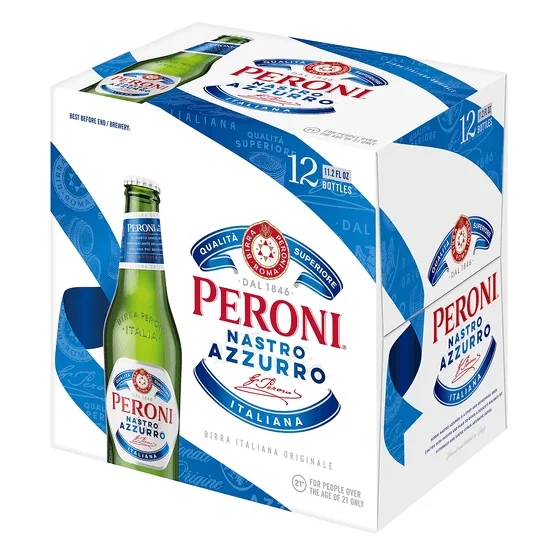 Peroni Nastro Azzurro 0.0% 24 X 33cl Case Bottles - Alcohol-Free Lager