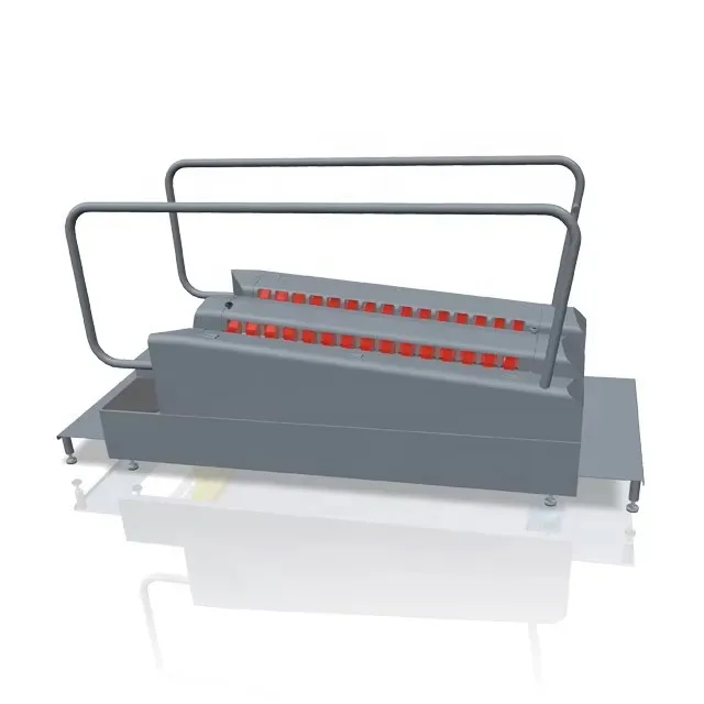 Stainless steel handheld boot washing machine designed to industrial hygiene standards