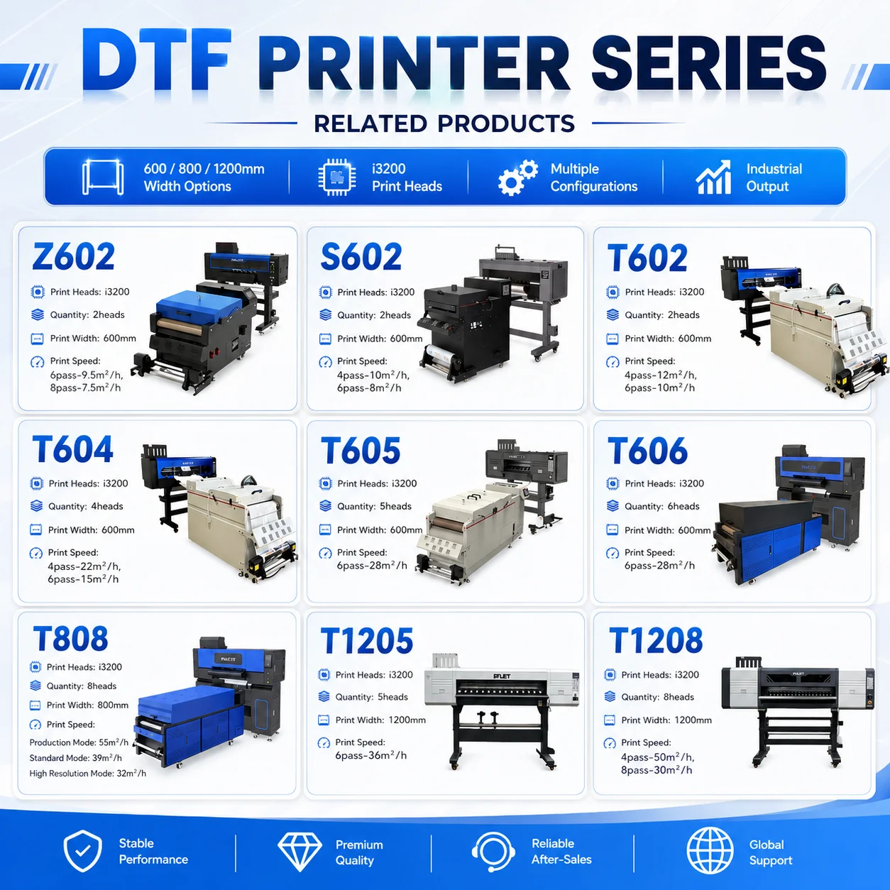 2head 4 Heads I3200 Dtf Pet Film Heat Transfer t Shirt Printing Machine 60cm DTF Printer with  White Ink