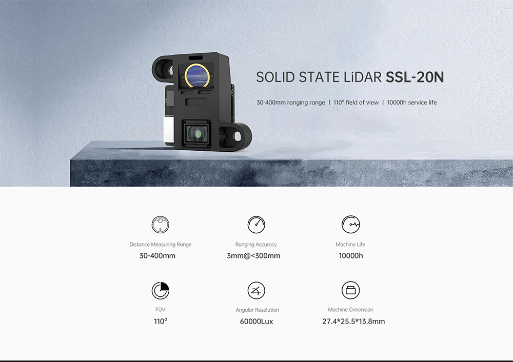 SSL-20N Solid-state Line Lidar Sensor 30-400mm Ranging Range Laser ...