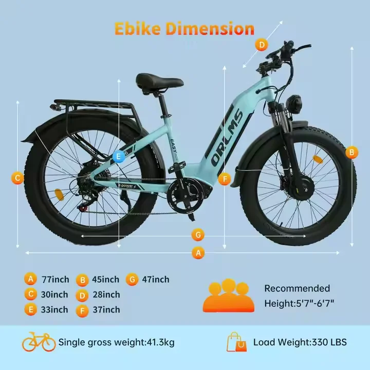 (EU Stock) SMLRO-ORLMS MN-6 Dual Motors Electric Bike