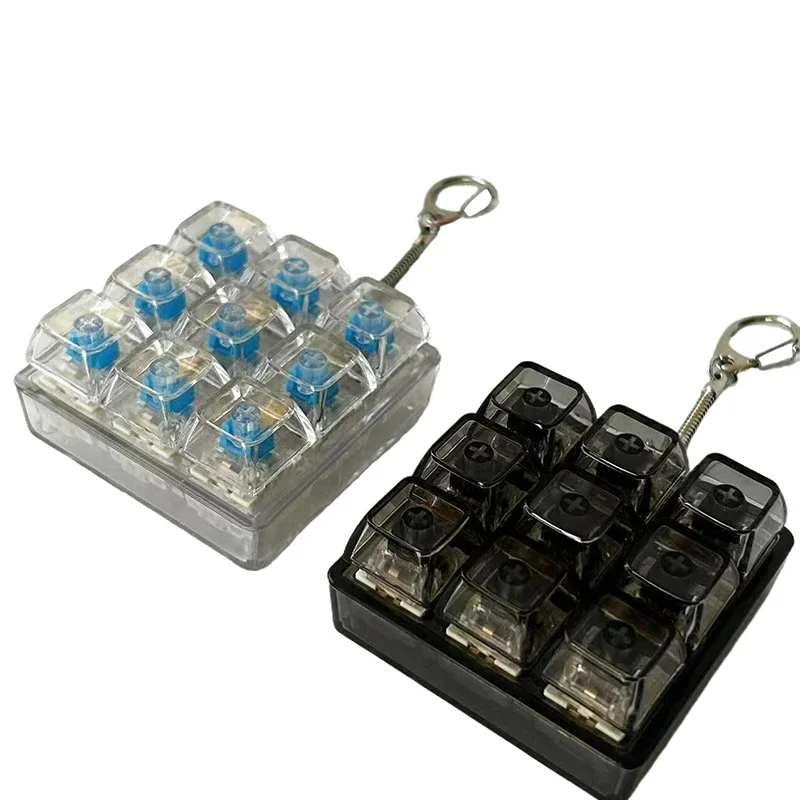 9 Keys Square Keyboard Keychain Stress-Relief Toys Clicking