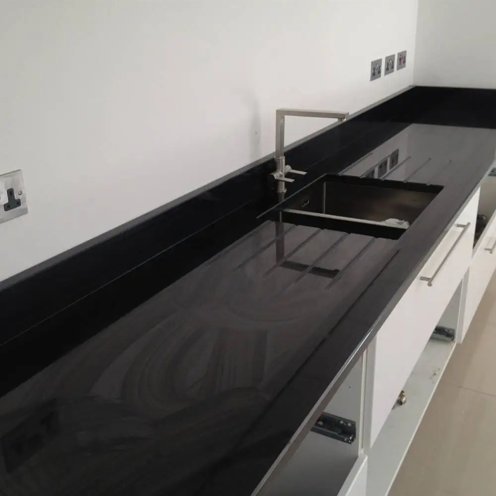 High Quality Indian Black Granite Tiles and Blocks Absolute Black Granite Countertops Basin Natural Stone with Timely Delivery