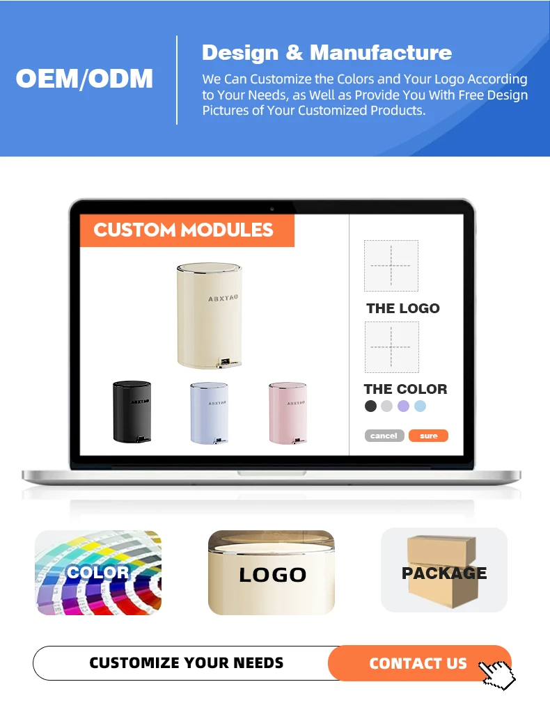 20l home step trash can sleek modern style bathroom step on trash bin with removable inner bucket-6