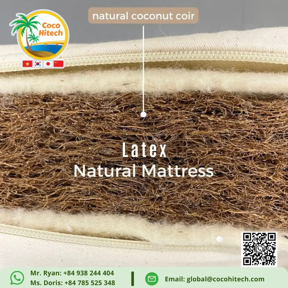 ECO FRIENDLY COCONUT FIBER LATEX MATTRESS for HOTEL BEDROOM FURNITURE BED USE