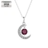 925 Silver 18k White Gold Plated February Birthstone Necklace