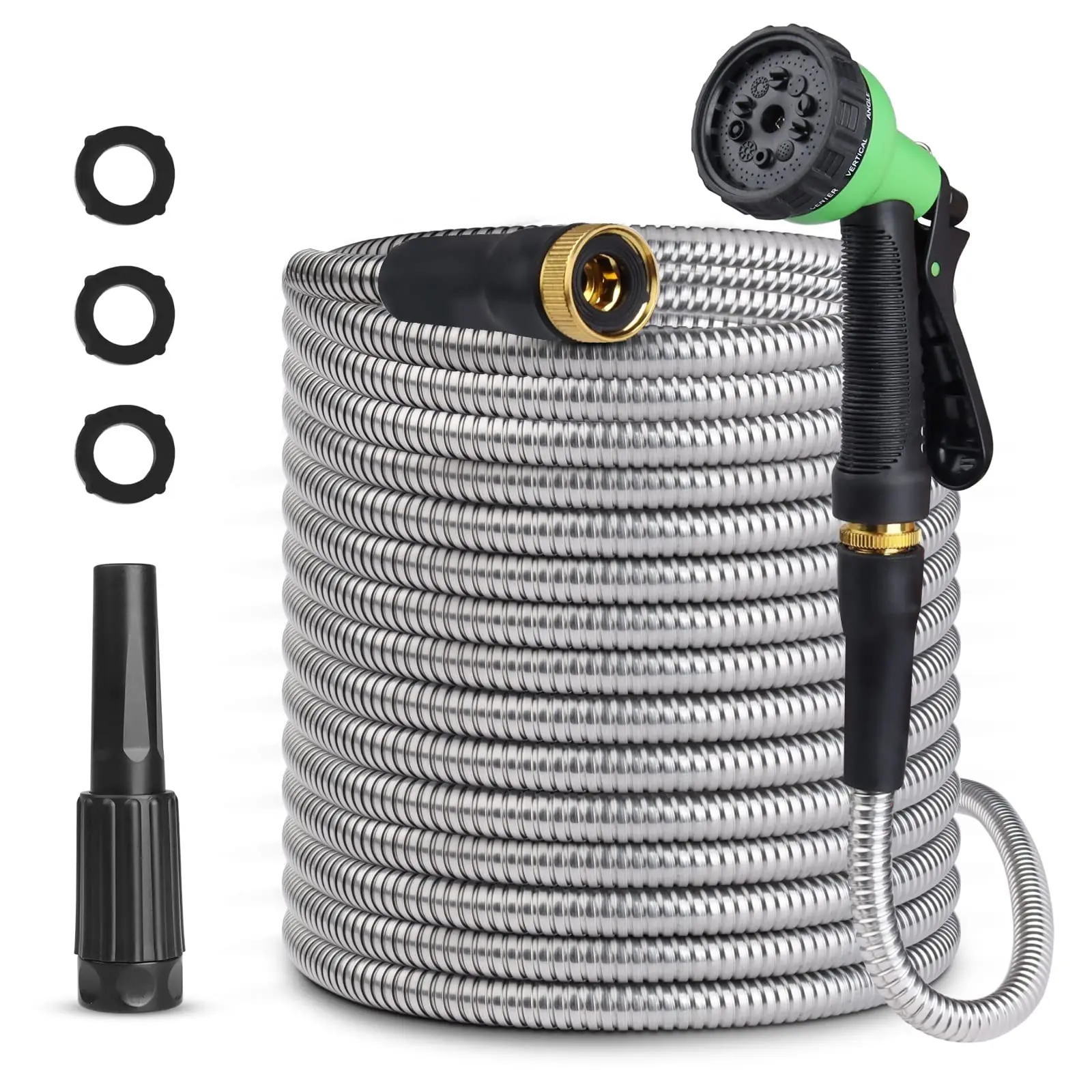 50ft Flexible Garden Hose With Swivel Handle And 10 Functional Nozzles