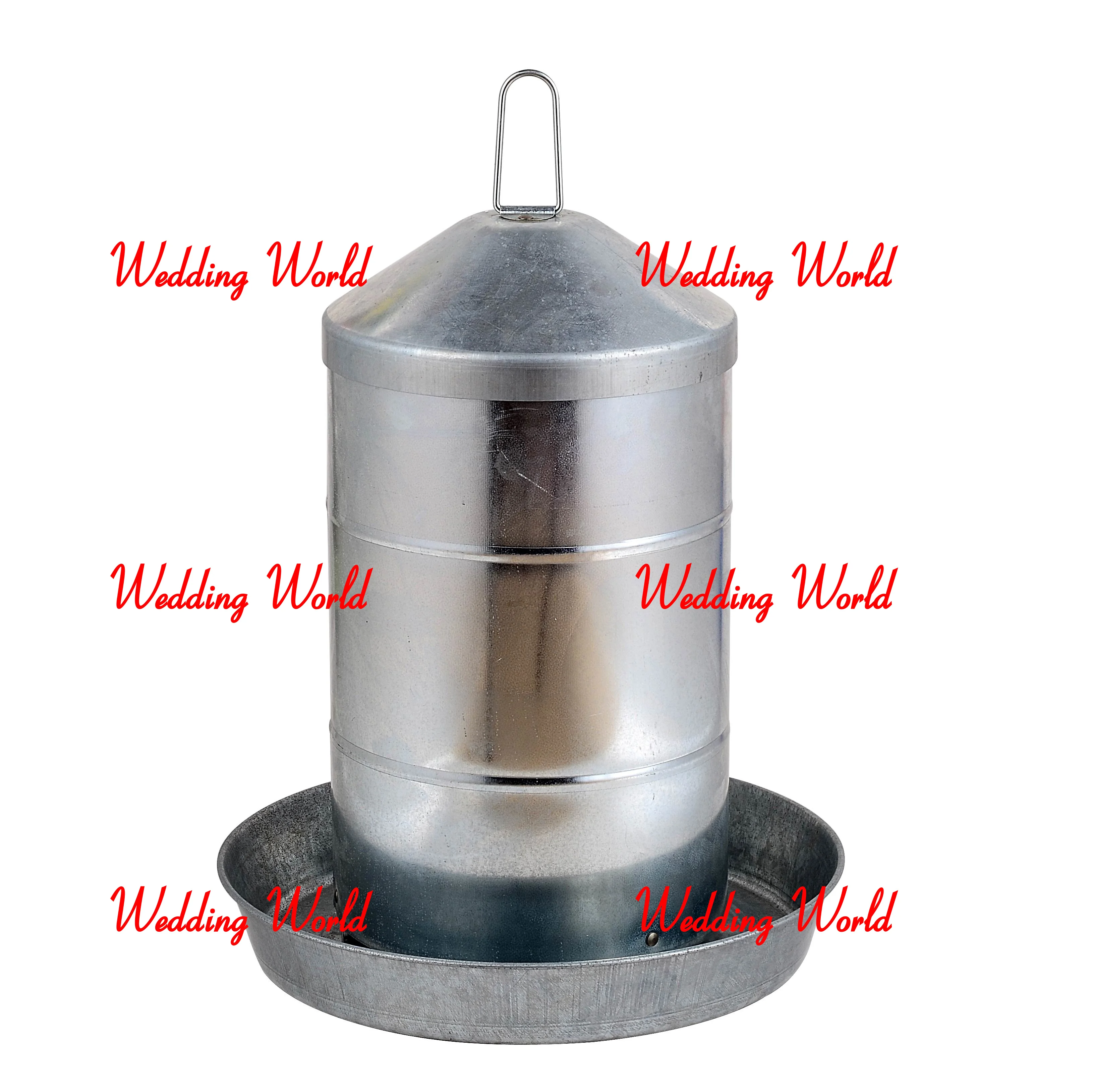 Red Powder Coated Iron Chicken Feeder Excellent Quality Handmade