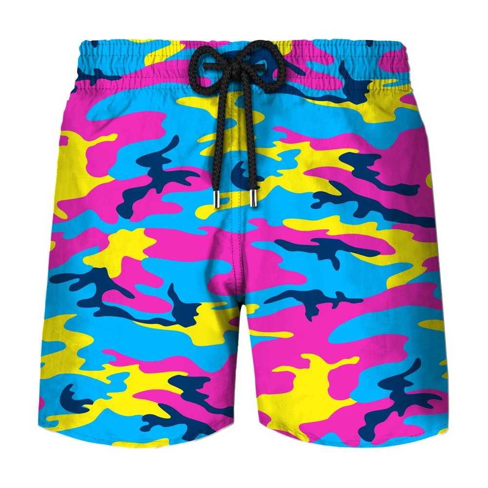 2023 Camouflage Print Customized Men's Swim Shorts 3D Beach Fiess Good Quality Custom Design Men Shorts628_voghion.com