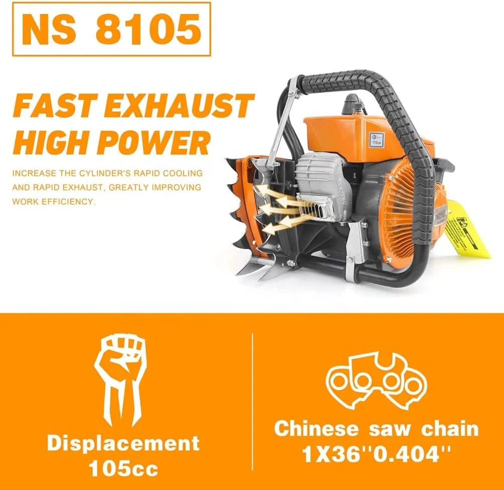 NEOTEC NS8105 105CC Petrol Chainsaw - 6.5 HP German Made