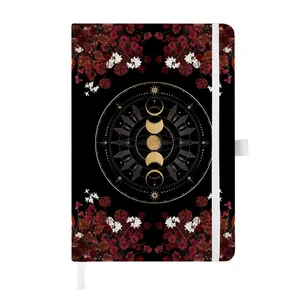 A5 Custom Logo PU Leather Journal Hardcover Black Writing Notebook with Lined Pages Promotional Diary Notepad