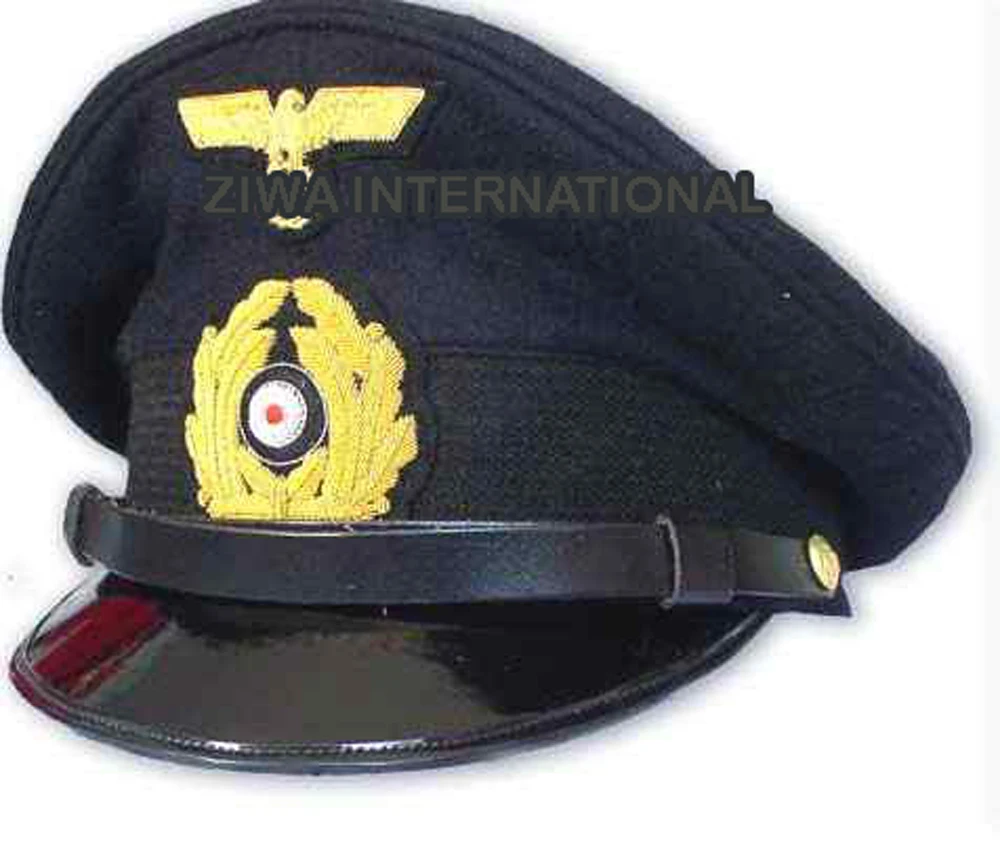 LIMITED EDITION Factory Made WW2 GERMAN WW11 VISOR SA Kepi SHAKO Black Top HAT