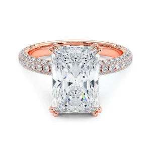 Hot Selling 3.50 Carat Lab-Grown RADIANT Cut Diamond Ring 10k White Gold eternity vermeil Engagement original Round Cut Band