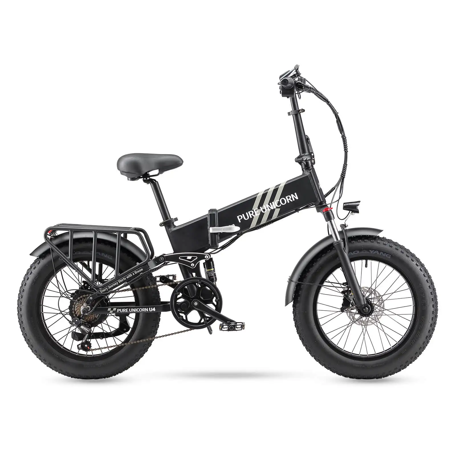 PURE UNICORN U4 1000W Fat Tire Electric Bike 48V Lithium Battery 750W Motor 60 km Range per Power Aluminum Frame Rear Hub Motor