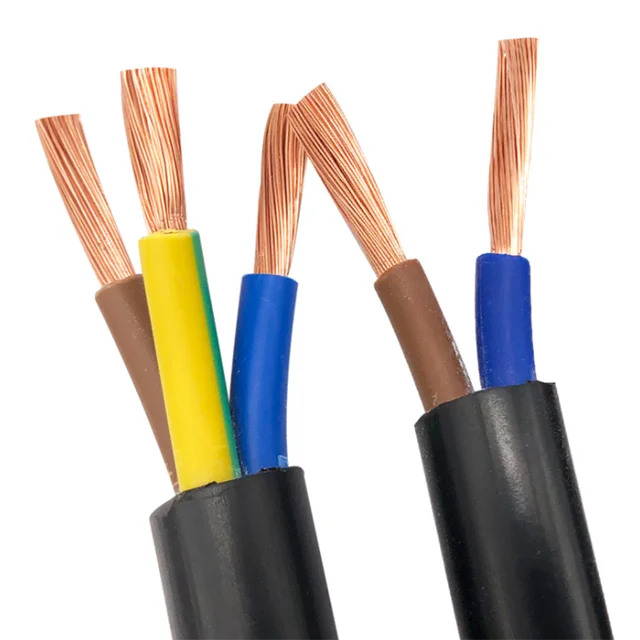 High efficient Solar Panel Cable 2x2.5 2x1.5 2 Core Flexible Cable Pure Copper Power Flexible Cable 3x2.5 3x1.5 Mm Black PVC Ins