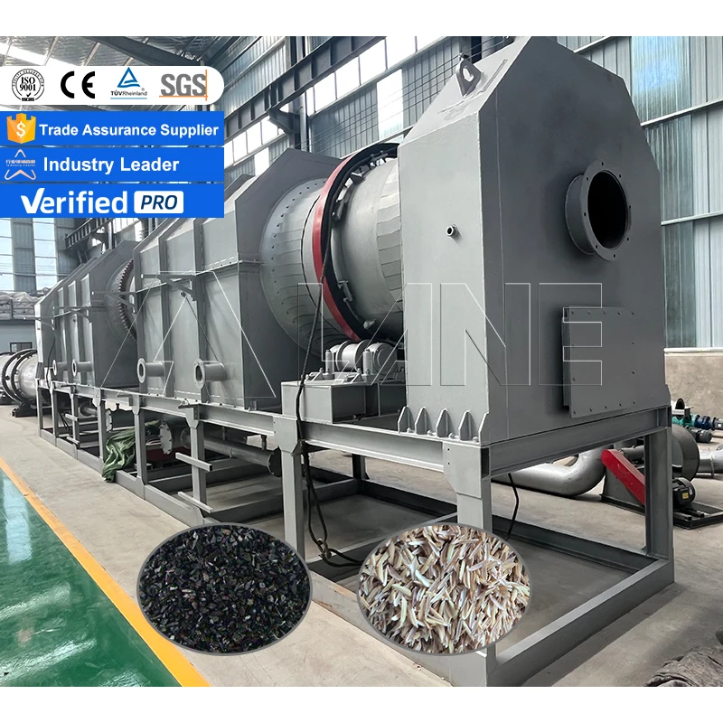 LANE Wood Carbonizing Pyrolysis Furnace Horizontal Biochar Making Machine Carbon Production Line