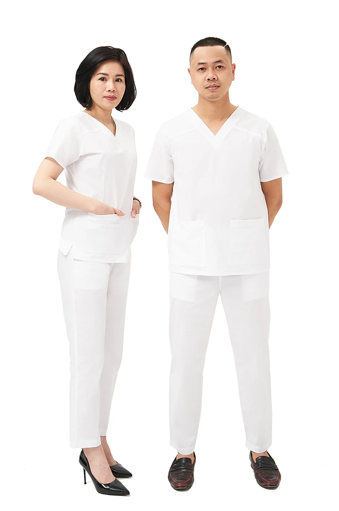 Cotton Pe Spandex Srubs Medical Scrubs Uniform Nurse - Set For Both Men ...