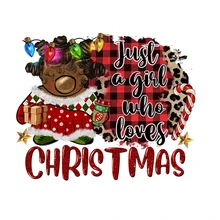 Cartoon Iron-On Decals Christmas Heat Transfer Vinyl Sticker Patches Transfer Printing Paper for Clothing Hat Pillow Backpack