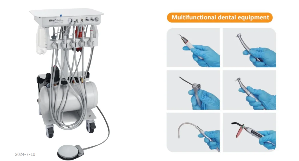 Small Animal Tooth Dental CE Approved with Scaler LED Curing Light VET Mobile Portable Dental Unit With Air Compressor Led Light