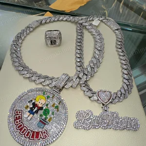 New Arrival 2026 VVS Clarity D Color Moissanite Gold Plated Sterling Silver Custom Name Letter Pendant Mens Hip Hop Iced Party