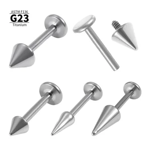 Titanium Spike Piercing Jewelry in Steel Color Durable Cone Stud Accessory for Body Piercing, Multiple Sizes Available