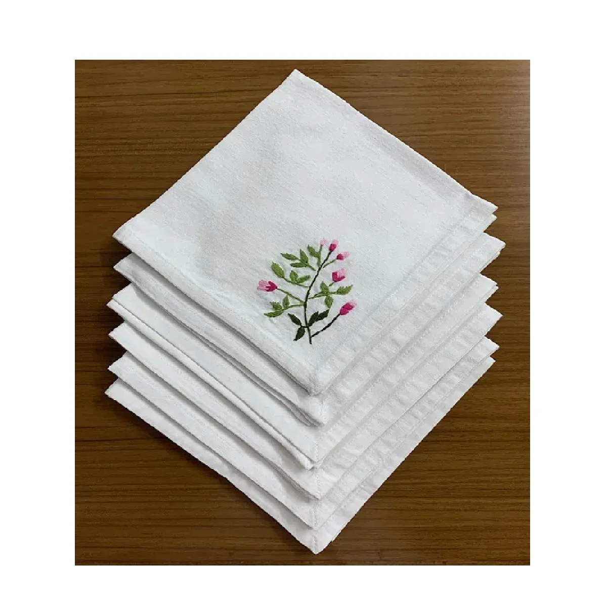 Linen Embroidery Napkin 100 Cotton Sustainable Napkin High Quality