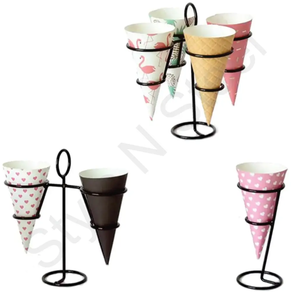 Ice Wire Ice Cream Cone Stand Stainless Steel Metal Cone Rack Wire