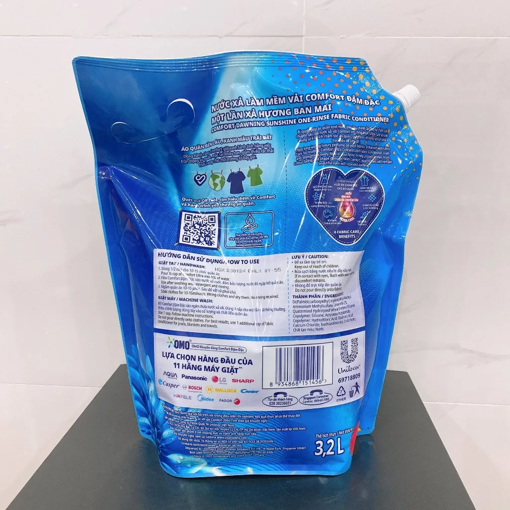 Household Chemicals Comfortt Concentrated Fabric Conditioner Liquid Bag
