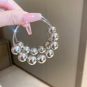 Hot-selling Wholesale Earrings European Style Alloy Small Ball Simple Circular Irregularly Shaped Metal Women's Earrings