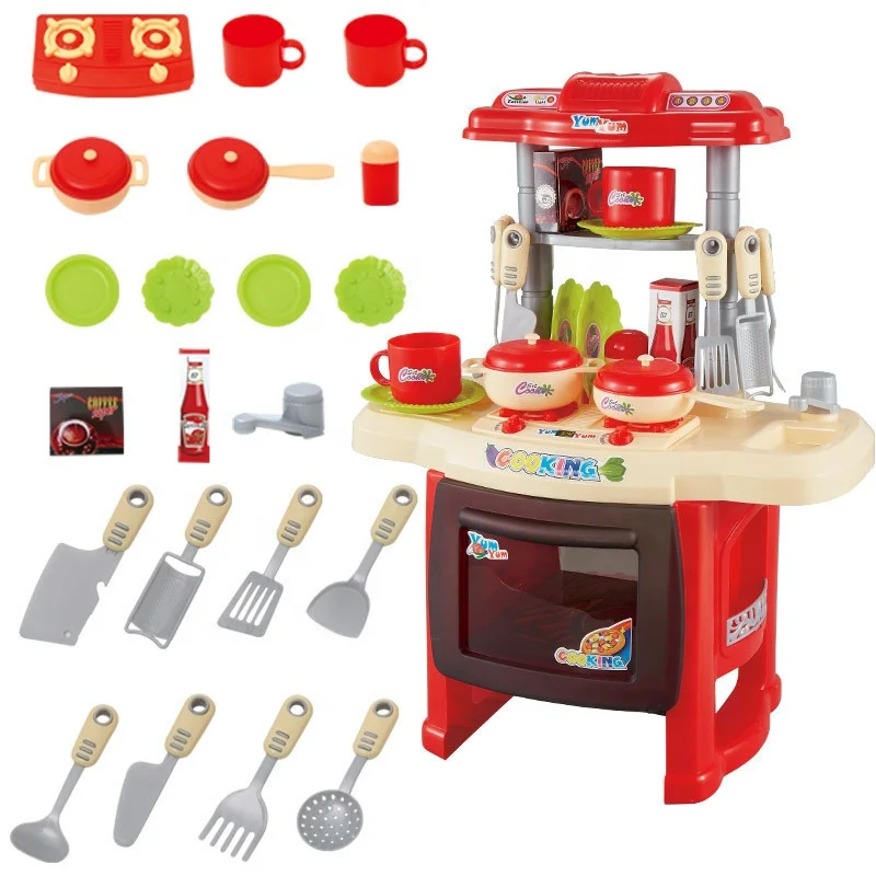 Kids Kitchen Set Toy Pretend Play Tableware Cooking Sets Toys For