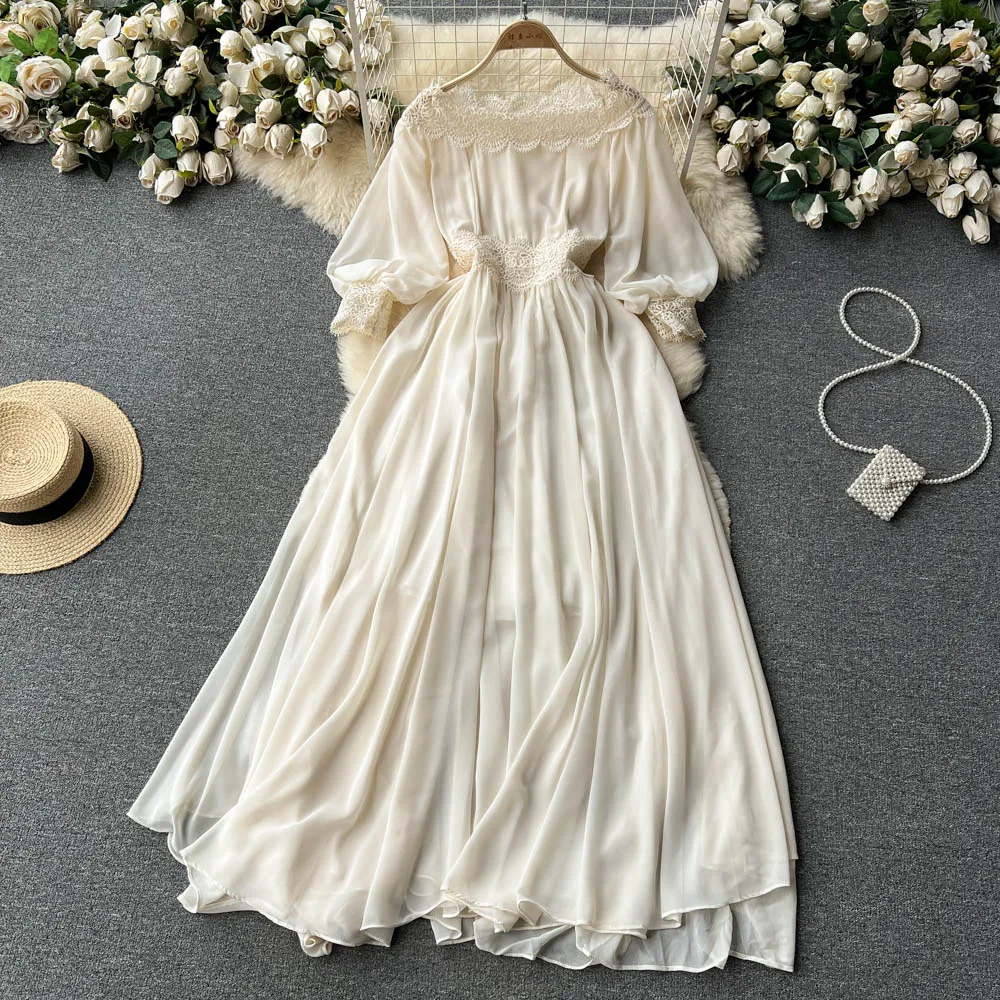 Spring And Autumn New Gentle Temperament French Dress Twisted Waist ...