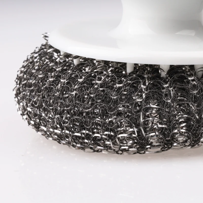 Оптовая Продажа предметов домашнего обихода из нержавеющей стали круглая щетка для чистки