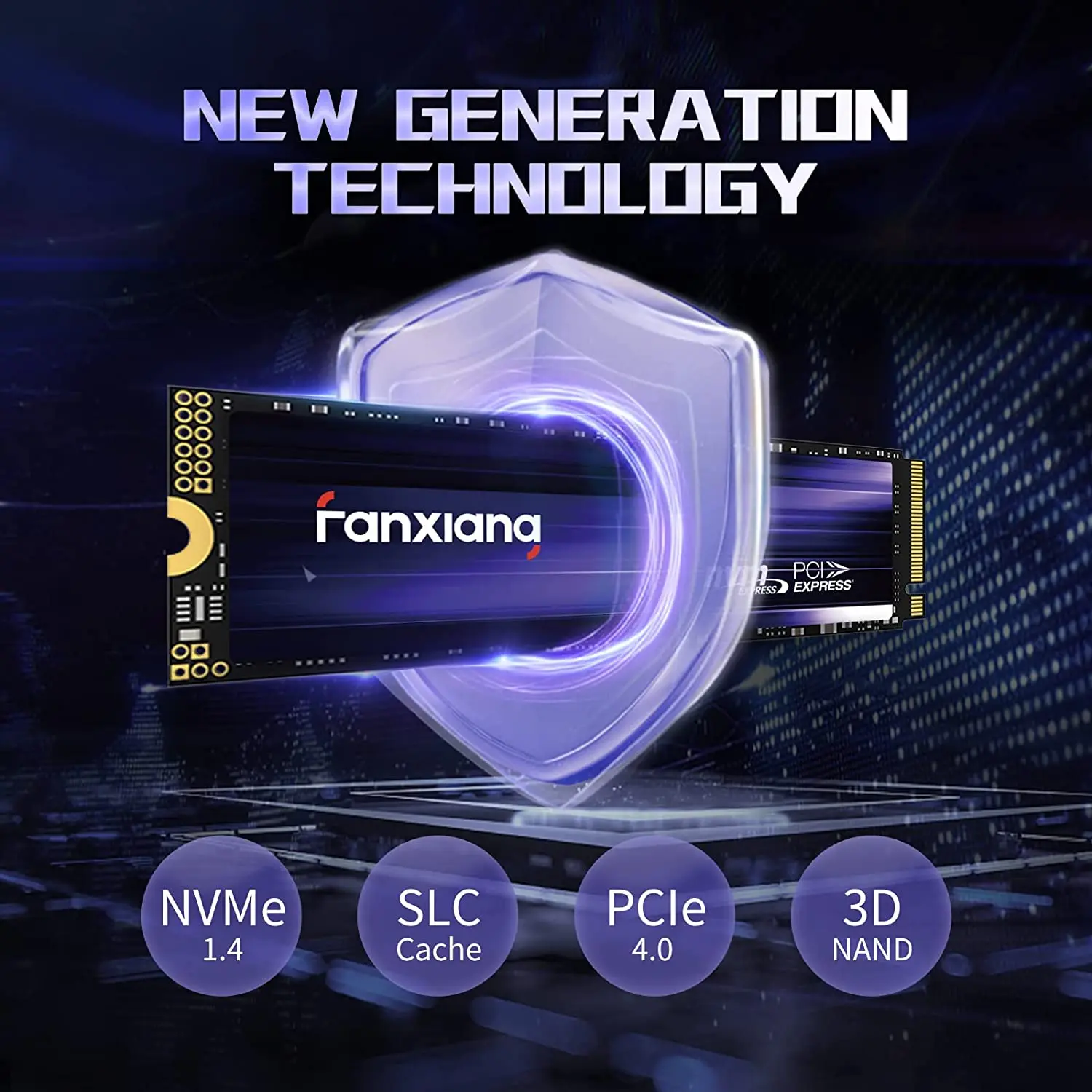Fanxiang S880 1TB PCIe 4.0 NVMe M.2 2280 SSD - 7300MB/s Read