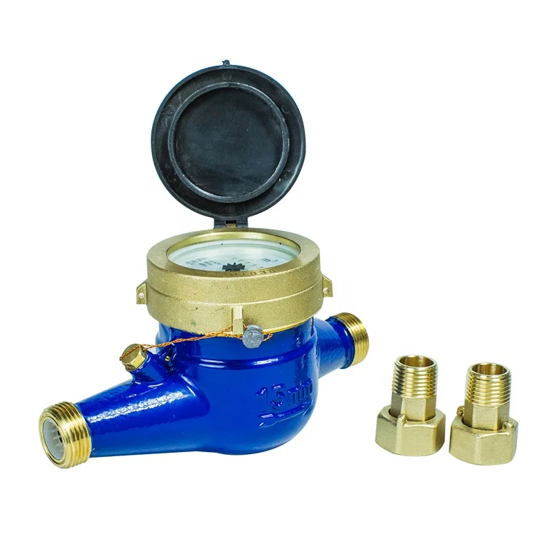 Domestic Analog Water Flow Meter Reliable Water Meters Dn25 Brass