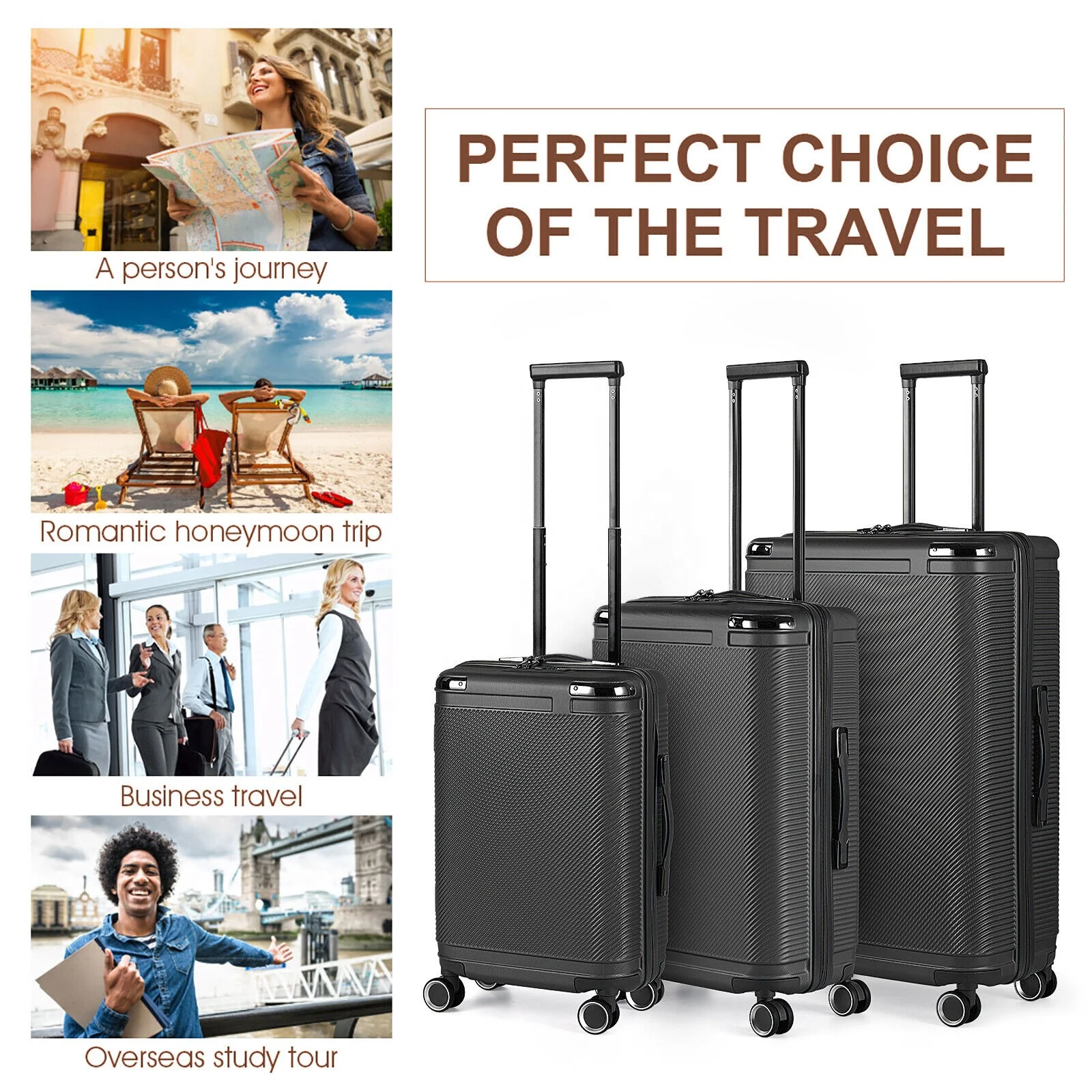 Rideable Travel Suitcase Abs Luggage Trolley Bag With Big Wheels Travel Trolley Case Luggage