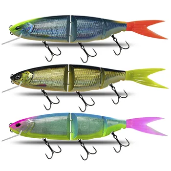 Domestic Large Multi-segment Composite Swim Bait 350mm Three-section Floating Artificial Hard Bait Plastic Hooks Double Tails – Hard Lure – view 4