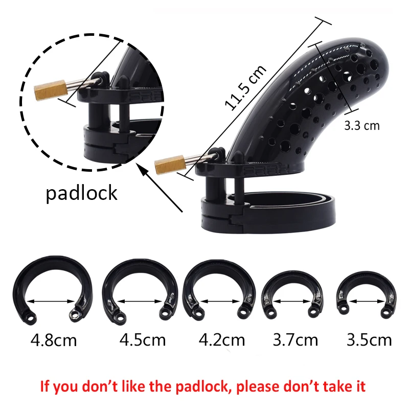 Free Custom Box - Plastic Cock Cage Male Chastity Devices for Men Pink Stomata Penis Ring With 4Size Fish Head Shape Lock
